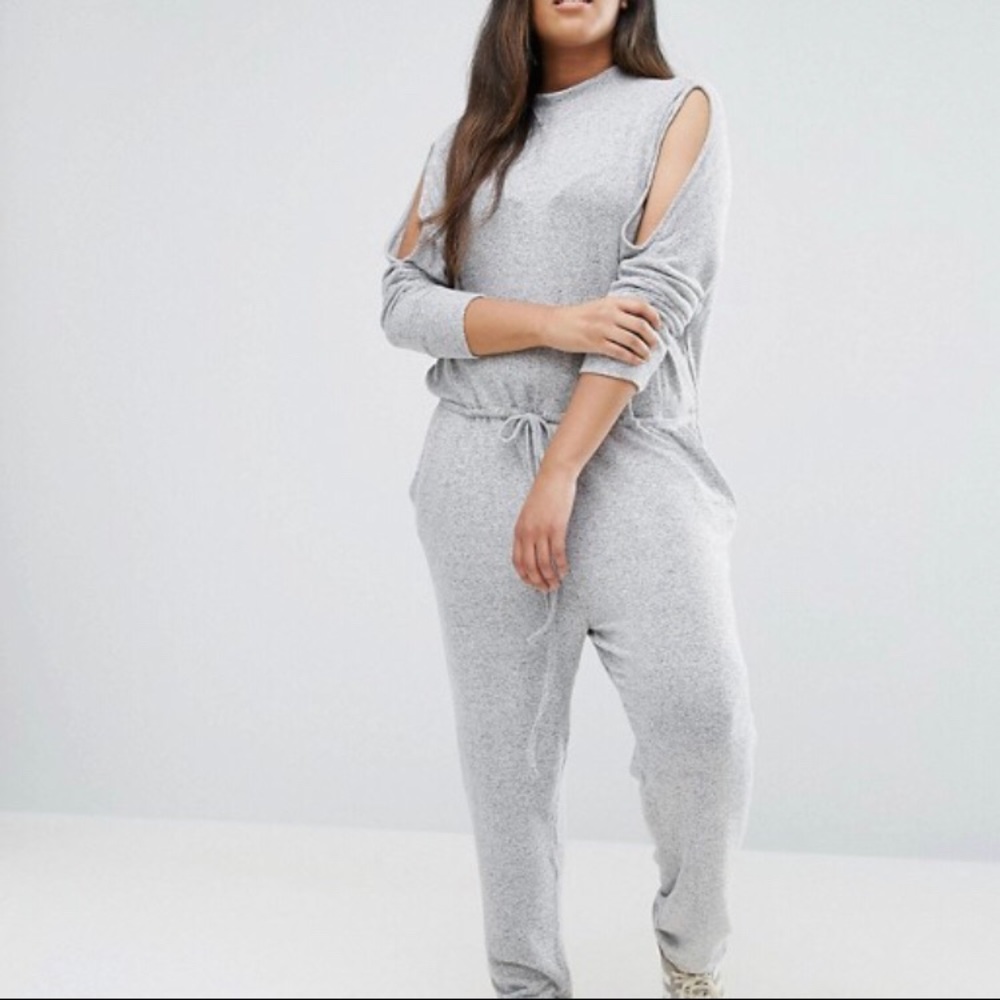 ASOS Long Sleeve Cold Shoulder Jumpsuit